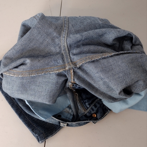 7 For All Mankind Y2k Blue Denim Distressed Flare Wide Leg Jeans Sz 27 - Picture 16 of 16